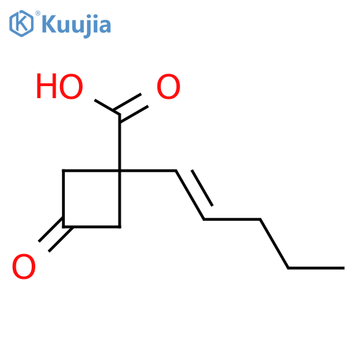 3-oxo-1-(pent-1-en-1-yl)cyclobutane-1-carboxylic acid structure
