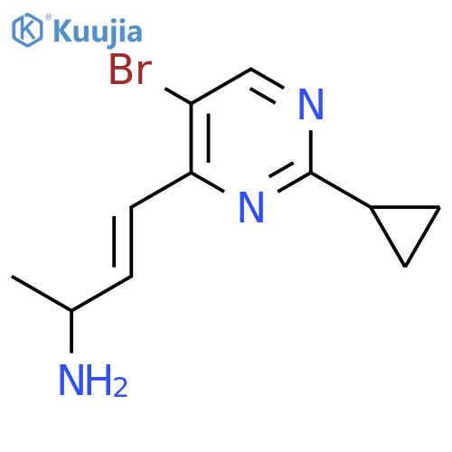 4-(5-bromo-2-cyclopropylpyrimidin-4-yl)but-3-en-2-amine structure