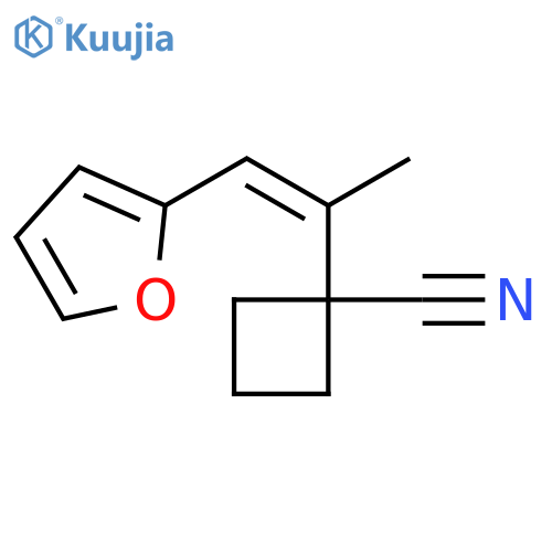 1-1-(furan-2-yl)prop-1-en-2-ylcyclobutane-1-carbonitrile structure