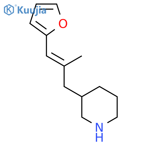 3-3-(furan-2-yl)-2-methylprop-2-en-1-ylpiperidine structure