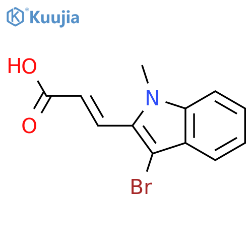 3-(3-bromo-1-methyl-1H-indol-2-yl)prop-2-enoic acid structure