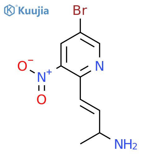 4-(5-bromo-3-nitropyridin-2-yl)but-3-en-2-amine structure