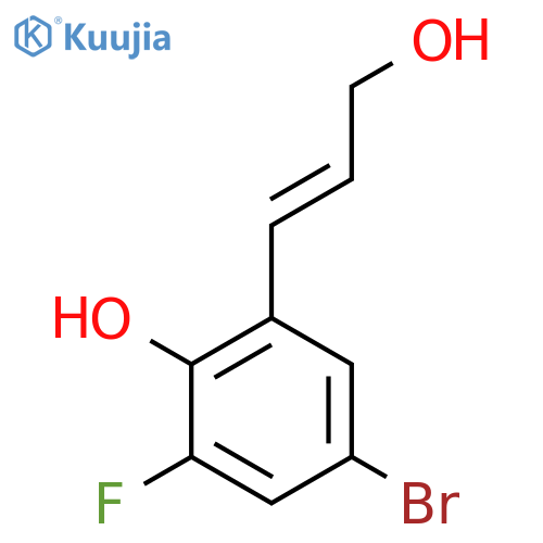 4-bromo-2-fluoro-6-(3-hydroxyprop-1-en-1-yl)phenol structure