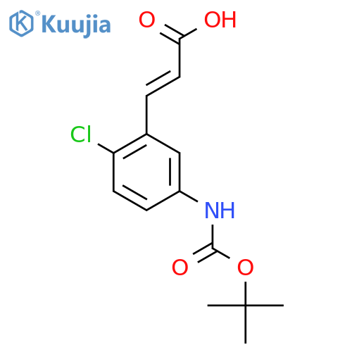 3-(5-{(tert-butoxy)carbonylamino}-2-chlorophenyl)prop-2-enoic acid structure
