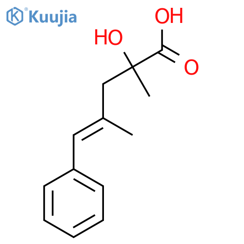 2-hydroxy-2,4-dimethyl-5-phenylpent-4-enoic acid structure