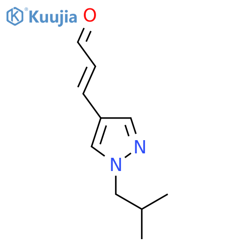 3-1-(2-methylpropyl)-1H-pyrazol-4-ylprop-2-enal structure