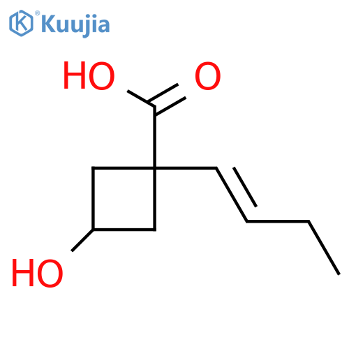 1-(but-1-en-1-yl)-3-hydroxycyclobutane-1-carboxylic acid structure