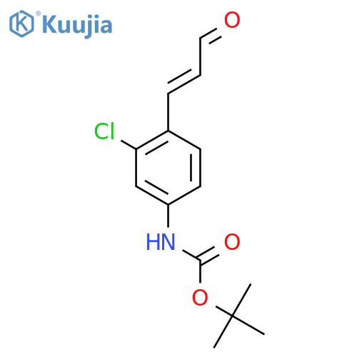 tert-butyl N-3-chloro-4-(3-oxoprop-1-en-1-yl)phenylcarbamate structure