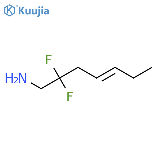 2,2-difluorohept-4-en-1-amine structure