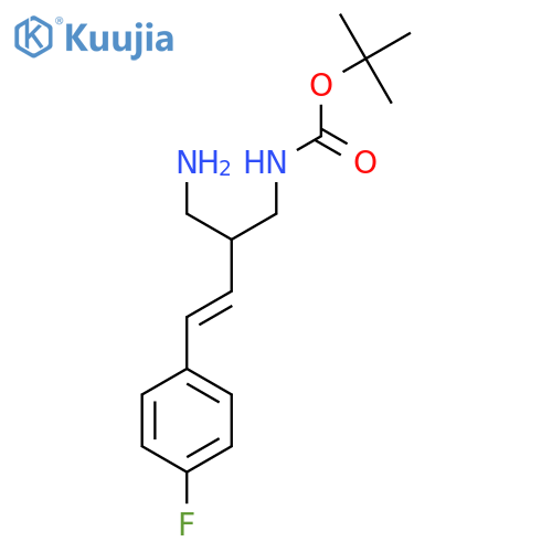 tert-butyl N-2-(aminomethyl)-4-(4-fluorophenyl)but-3-en-1-ylcarbamate structure