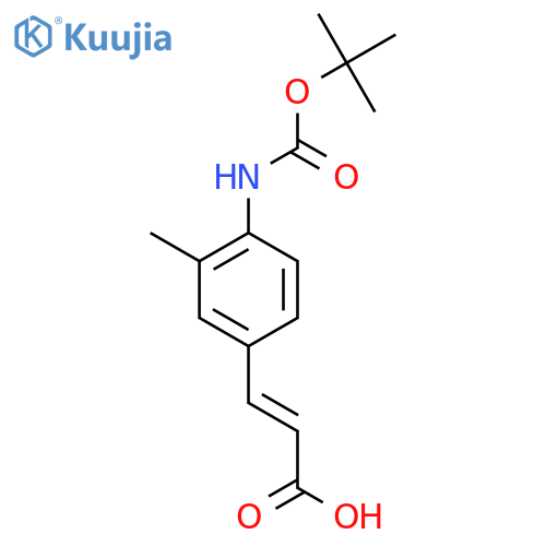 3-(4-{(tert-butoxy)carbonylamino}-3-methylphenyl)prop-2-enoic acid structure