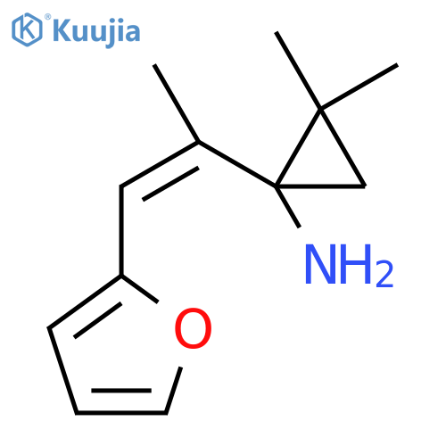 1-1-(furan-2-yl)prop-1-en-2-yl-2,2-dimethylcyclopropan-1-amine structure