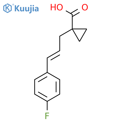 1-3-(4-fluorophenyl)prop-2-en-1-ylcyclopropane-1-carboxylic acid structure