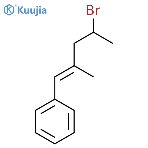 (4-bromo-2-methylpent-1-en-1-yl)benzene structure