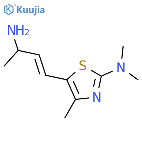 5-(3-aminobut-1-en-1-yl)-N,N,4-trimethyl-1,3-thiazol-2-amine structure