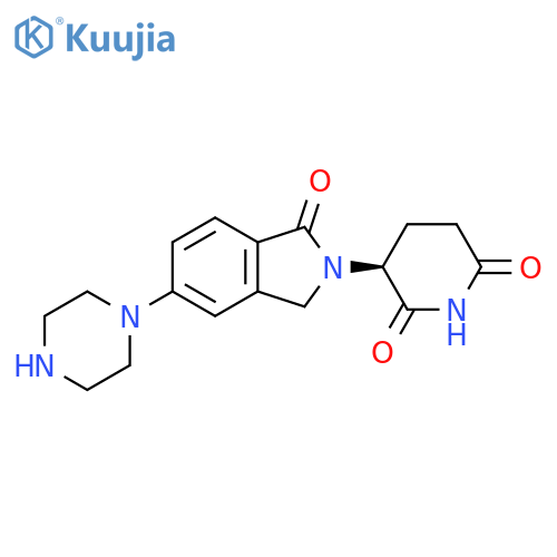 (S)-3-(1-oxo-5-(piperazin-1-yl)isoindolin-2-yl)piperidine-2,6-dione structure