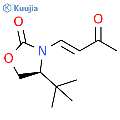 (S,E)-4-(tert-butyl)-3-(3-oxobut-1-en-1-yl)oxazolidin-2-one structure