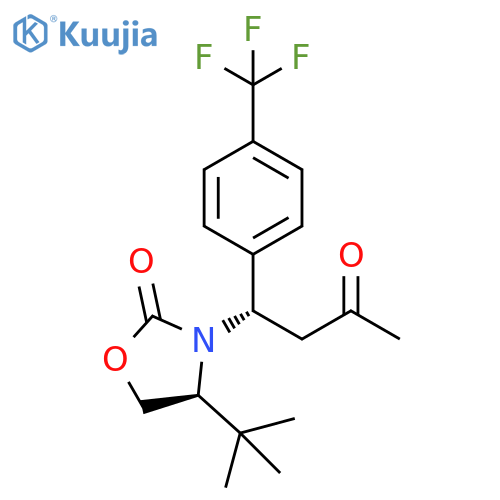 (S)-4-(tert-butyl)-3-((S)-3-oxo-1-(4-(trifluoromethyl)phenyl)butyl)oxazolidin-2-one structure