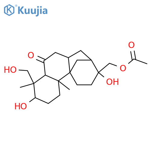 3,6,16,17,18-Aphidicolanepentol; (3α,6α,16β)-form, 6-Ketone, 17-Ac structure