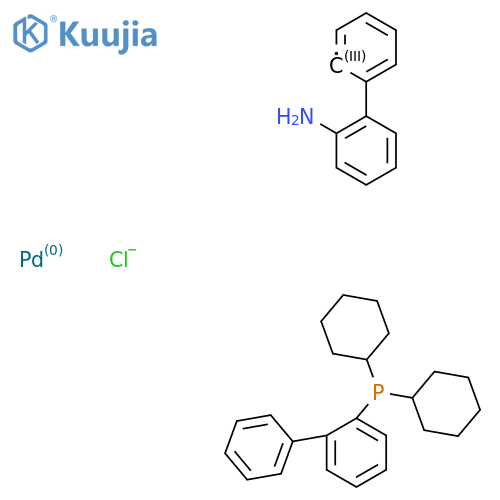 2-(Cyclohexatrienyl)aniline;dicyclohexyl-(2-phenylphenyl)phosphane;palladium;chloride structure