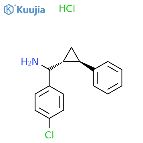 (4-Chlorophenyl)-[(1R,2R)-2-phenylcyclopropyl]methanamine;hydrochloride structure