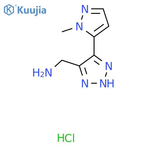 (5-(1-Methyl-1H-pyrazol-5-yl)-1H-1,2,3-triazol-4-yl)methanamine hydrochloride structure