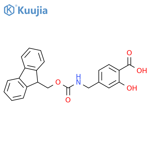 4-({(9H-fluoren-9-yl)methoxycarbonyl}amino)methyl-2-hydroxybenzoic acid structure