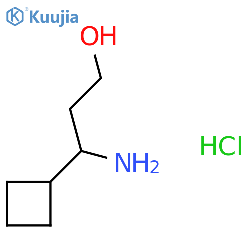 3-Amino-3-cyclobutylpropan-1-ol hydrochloride structure