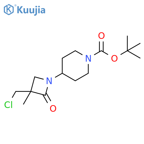 tert-butyl 4-3-(chloromethyl)-3-methyl-2-oxoazetidin-1-ylpiperidine-1-carboxylate structure