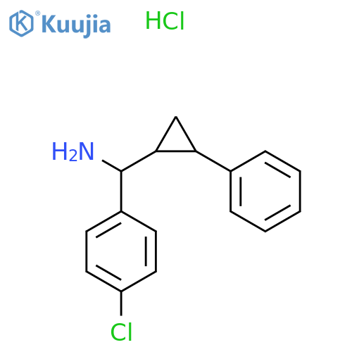 (4-chlorophenyl)(2-phenylcyclopropyl)methanamine hydrochloride, Mixture of diastereomers structure