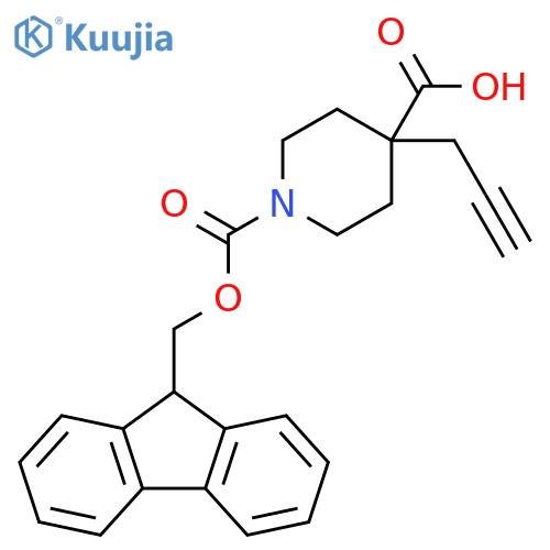 1-{(9H-fluoren-9-yl)methoxycarbonyl}-4-(prop-2-yn-1-yl)piperidine-4-carboxylic acid structure