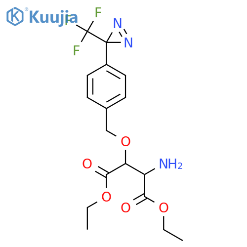 1,4-diethyl 2-amino-3-({4-3-(trifluoromethyl)-3H-diazirin-3-ylphenyl}methoxy)butanedioate structure