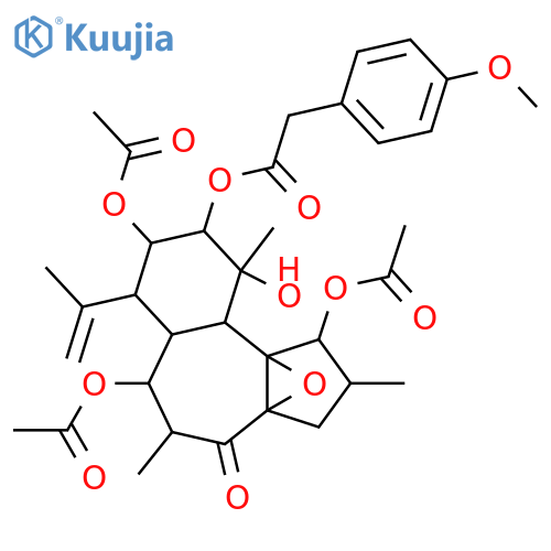 4,10-Epoxy-1,7,11,12,13-pentahydroxy-15-rhamnofolen-5-one; (1α,2α,4α,6β,7β,9β,10α,11β,12β,13β,14α)-form, 12-O-[2-(4-Methoxyphenyl)acetyl], 1,7,13-tri-Ac structure