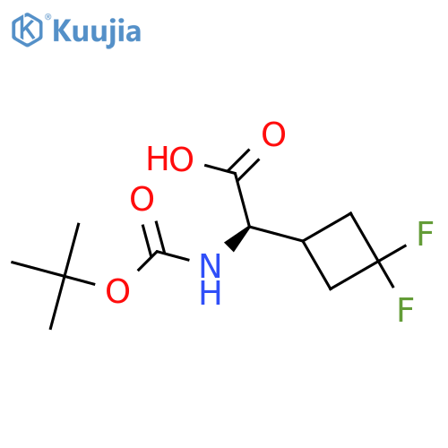 (2R)-2-(tert-butoxycarbonylamino)-2-(3,3-difluorocyclobutyl)acetic acid structure