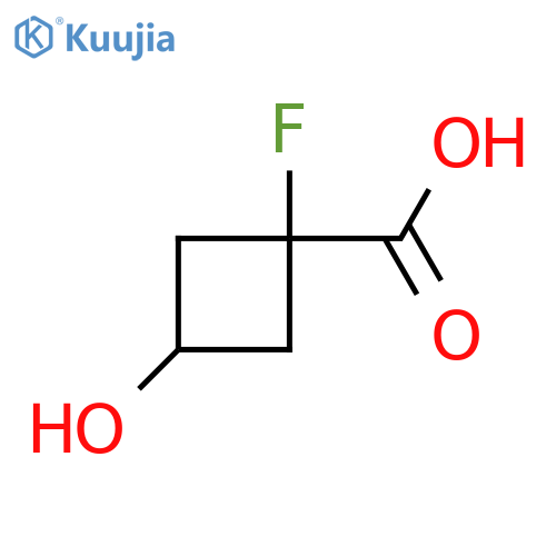 cis-1-Fluoro-3-hydroxycyclobutane-1-carboxylic acid structure