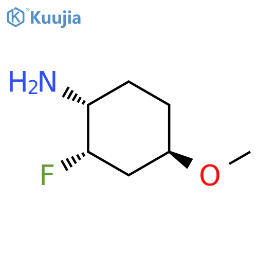 (1R,2S,4R)-rel-2-fluoro-4-methoxycyclohexan-1-amine structure