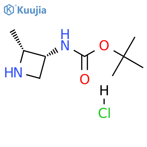 tert-butyl N-[(2R,3R)-2-methylazetidin-3-yl]carbamate;hydrochloride structure