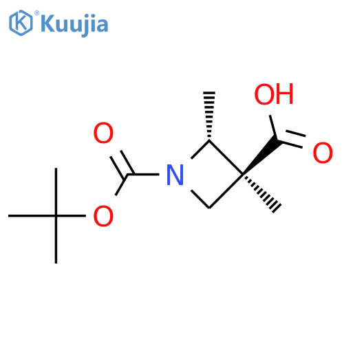 O1-tert-butyl O3-methyl (2S,3R)-2-methylazetidine-1,3-dicarboxylate structure
