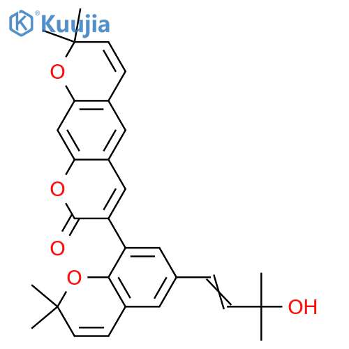 3-[5,7-Dihydroxy-2,2-dimethyl-6-(3-methyl-2-butenyl)-2H-1-benzopyran-8-yl]-8,8-dimethyl-2H,8H-benzo[1,2-b:5,4-b']dipyran-2-one; Δ1''-Isomer, 5',7'-dideoxy, 3''-hydroxy structure