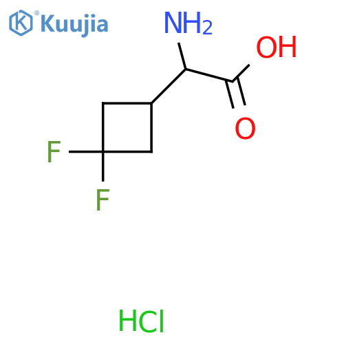 2-amino-2-(3,3-difluorocyclobutyl)acetic acid;hydrochloride structure