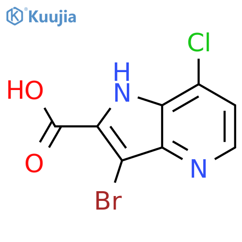 3-bromo-7-chloro-1H-pyrrolo[3,2-b]pyridine-2-carboxylic acid structure