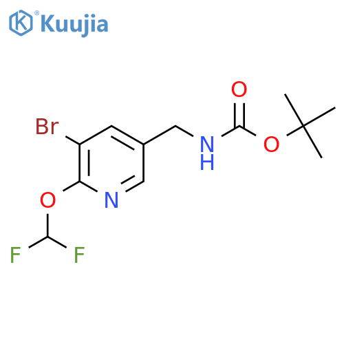Tert-butyl ((5-bromo-6-(difluoromethoxy)pyridin-3-yl)methyl)carbamate structure