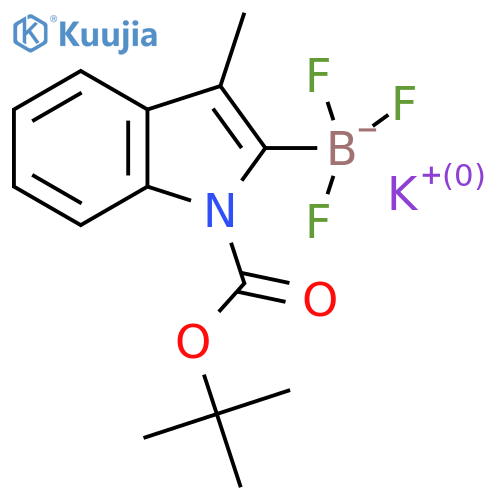 potassium {1-(tert-butoxy)carbonyl-3-methyl-1H-indol-2-yl}trifluoroboranuide structure
