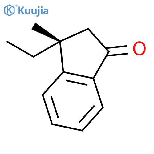 1H-Inden-1-one, 3-ethyl-2,3-dihydro-3-methyl-, (3R)- structure