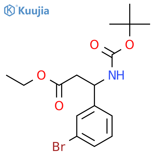 Ethyl 3-(3-bromophenyl)-3-(tert-butoxycarbonyl)aminopropanoate structure