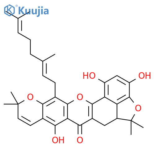 5H,7H,11H-Benzofuro[3,4-bc]pyrano[2,3-i]xanthen-7-one,13-[(2E)-3,7-dimethyl-2,6-octadienyl]-5a,6-dihydro-1,3,8-trihydroxy-5,5,11,11-tetramethyl-(9CI) structure
