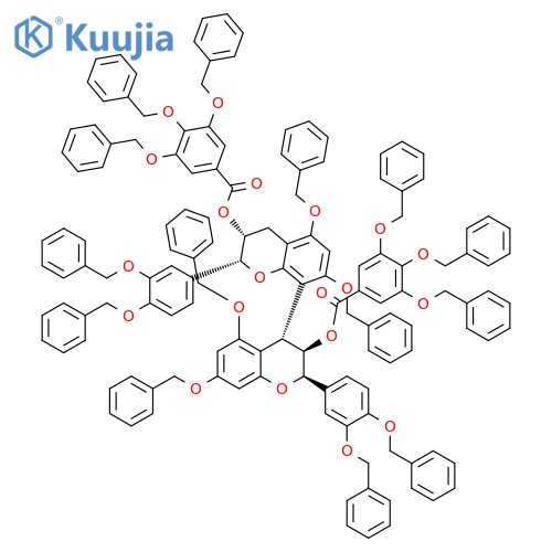(2R,2'R,3R,3'R,4R)-2,2'-Bis3,4-bis(phenylmethoxy)phenyl-3,3',4,4'-tetrahydro-5,5',7,7'-tetrakis(phenylmethoxy)4,8'-bi-2H-1-benzopyran-3,3'-diyl Ester 3,4,5-Tris(phenylmethoxy)-benzoic Acid structure