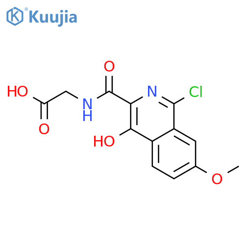 Glycine, N-[(1-chloro-4-hydroxy-7-methoxy-3-isoquinolinyl)carbonyl]- structure