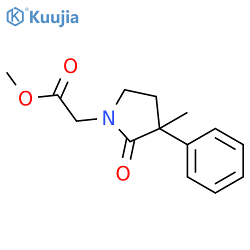 1-Pyrrolidineacetic acid, 3-methyl-2-oxo-3-phenyl-, methyl ester structure