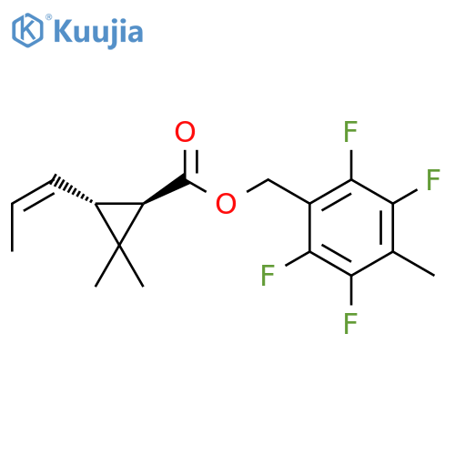 Cyclopropanecarboxylic acid, 2,2-dimethyl-3-(1Z)-1-propenyl-,(2,3,5,6-tetrafluoro-4-methylphenyl)methyl ester, (1R,3R)- structure